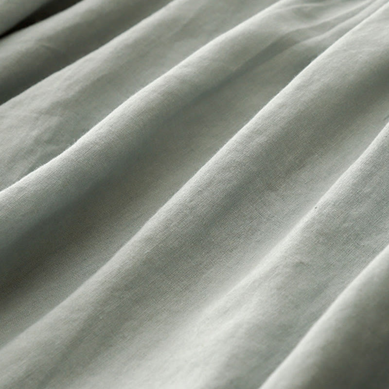 Buddha Stones Plain Lantern Sleeves Women's Cotton Shirt - image 6