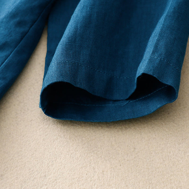 Buddha Stones Women's Three Quarter Sleeve Button Cotton Small Suit Jacket With Pockets - image 17