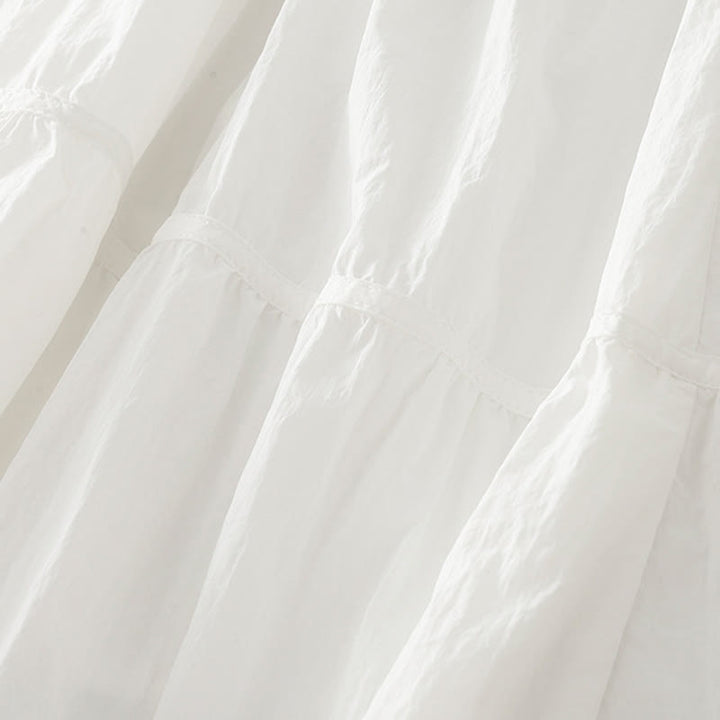 Buddha Stones Simple Lines Elastic Waist Women's Skirt With Pockets