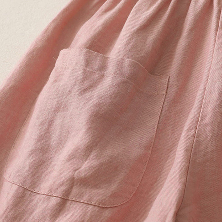 Buddha Stones Casual Plain Solid Color Patchwork Women's Polyester 7-8 Length Wide Leg Pants With Pockets - image 10