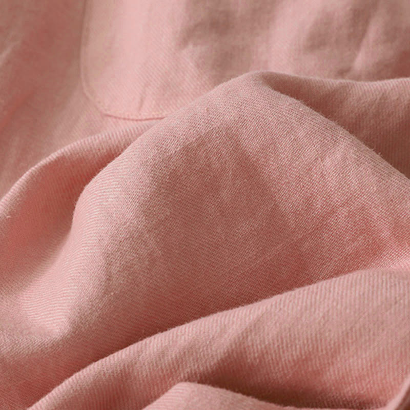 Buddha Stones Casual Plain Solid Color Patchwork Women's Polyester 7-8 Length Wide Leg Pants With Pockets - image 7