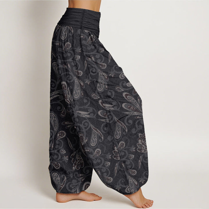 Buddha Stones Pure Cotton Casual Flower Petals Design Women's Elastic Waist Harem Pants