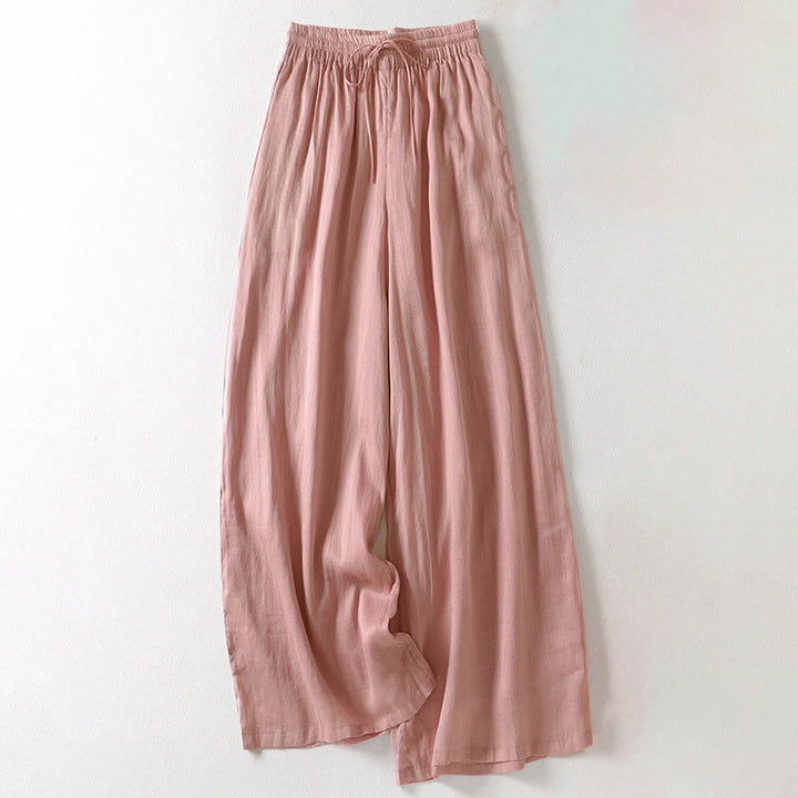 Buddha Stones Solid Color Lace-up Women's Wide Leg Pants - Pink - US8-10,UK/AU12-14,EU40-42 (2XL) - image 23