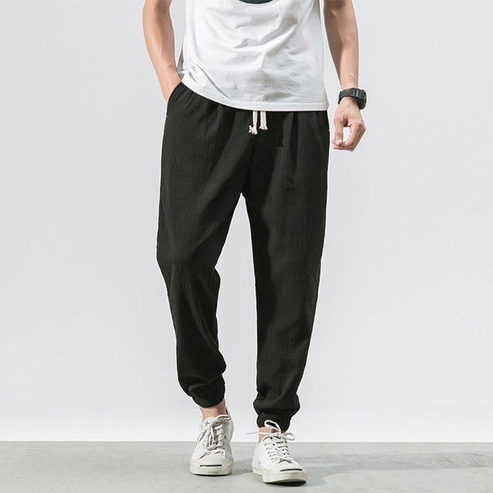 Buddha Stones Simple Drawstring Design Men's Pants With Pockets - Black - US/UK/AU46,EU56 (5XL) - image 14