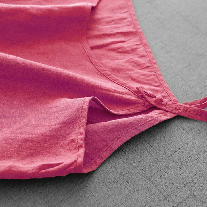 Buddha Stones Summer Plain Adjustable Strap Design Women's Cotton Linen Vest Waistcoat - image 31