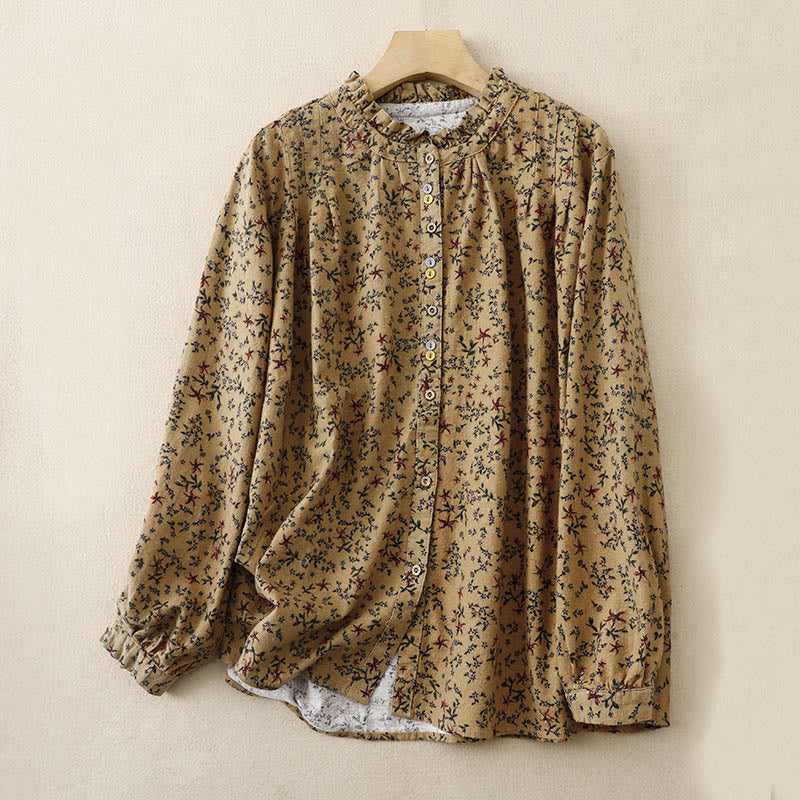 Buddha Stones Casual Florals Crew Neck Cotton Linen Women's Shirt - Peru - US14,UK/AU18,EU46 (2XL) - image 17
