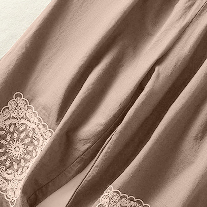 Buddha Stones Vintage Summer Casual Embroidery Paisley Pattern Women's  Cotton Linen Harem Pants With Pockets - image 3