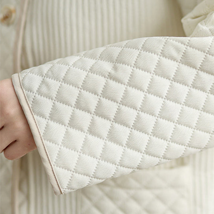 Buddha Stones Women's Vintage Buttons Simple Design Long Sleeve Cotton Jacket With Pockets - image 13