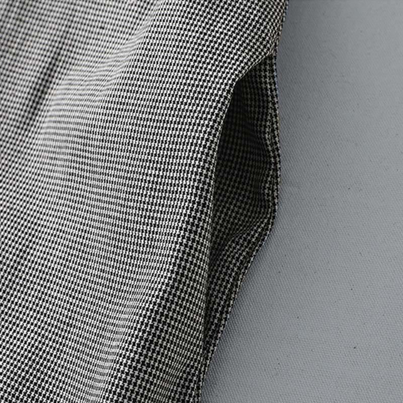 Buddha Stones Plaid Pattern Pleated Ruffled Design Long Sleeve Cotton Midi Dress With Pockets - image 7