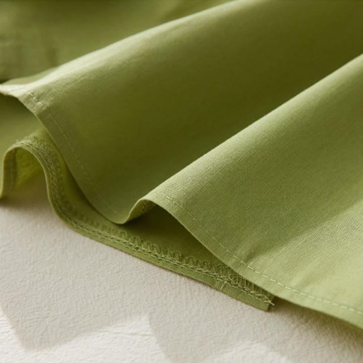 Buddha Stones Causal Commute Plain Buttons Design Long Sleeve Cotton Midi Dress With Pockets - image 7