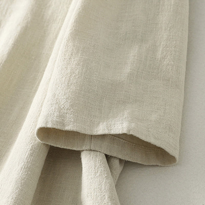 Buddha Stones Spring Diagonal Closure Frog Buttons Design Cotton Long Sleeve Midi Dress - image 12