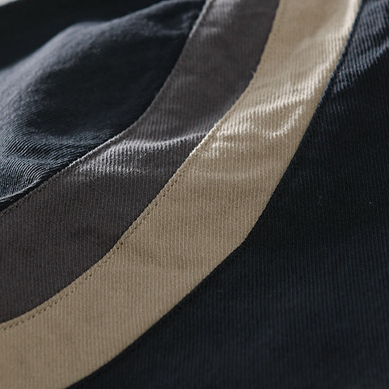 Buddha Stones Spring Color Contrast Patchwork Design Long Sleeve Men Cotton Shirt Clothing - image 10