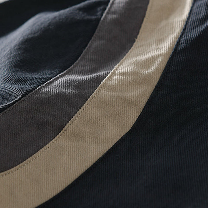 Buddha Stones Spring Color Contrast Patchwork Design Long Sleeve Men Cotton Shirt Clothing - image 10