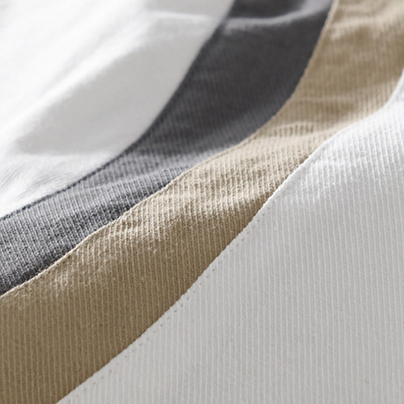 Buddha Stones Spring Color Contrast Patchwork Design Long Sleeve Men Cotton Shirt Clothing - image 3