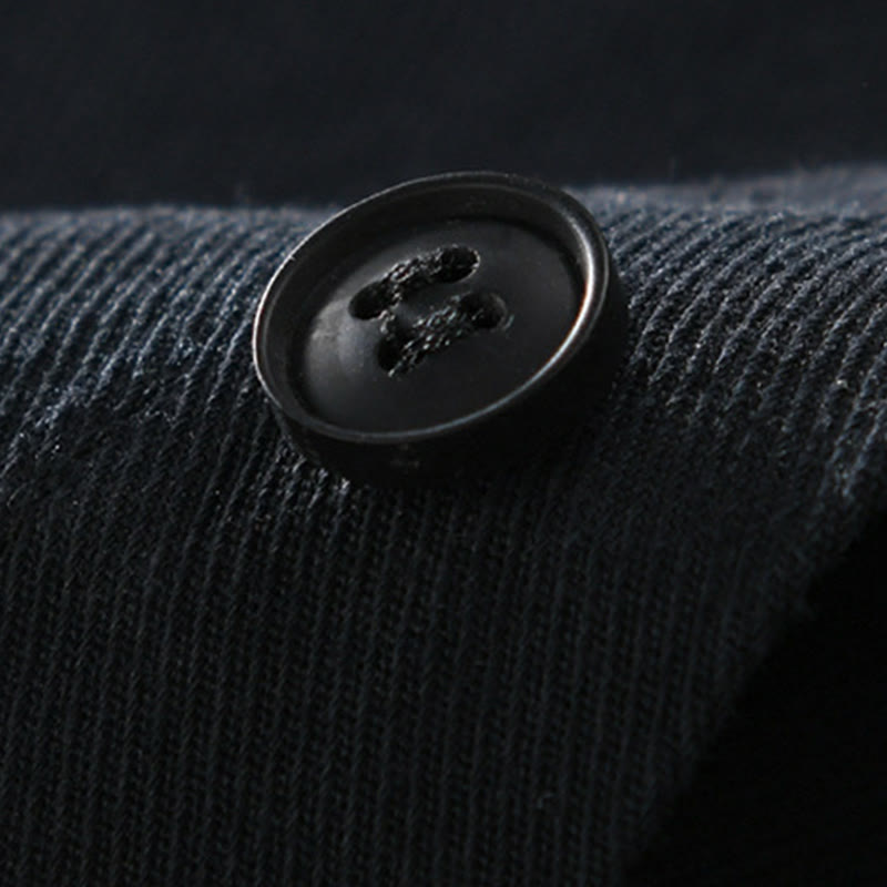 Buddha Stones Spring Color Contrast Patchwork Design Long Sleeve Men Cotton Shirt Clothing - image 12