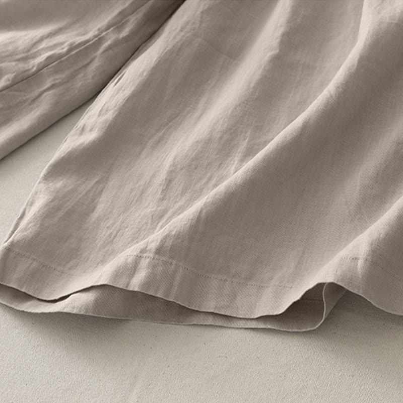 Buddha Stones Casual Plain Tucker Pleats Elastic Women's Polyester Wide Leg Pants With Pockets - image 16