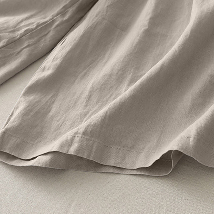 Buddha Stones Casual Plain Tucker Pleats Elastic Women's Polyester Wide Leg Pants With Pockets - image 16