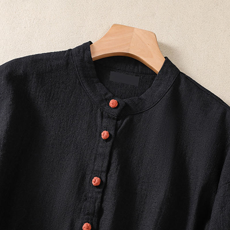 Buddha Stones Casual Buttons Crew Neck Cotton Women's Long Sleeve Shirt With Pockets - image 11