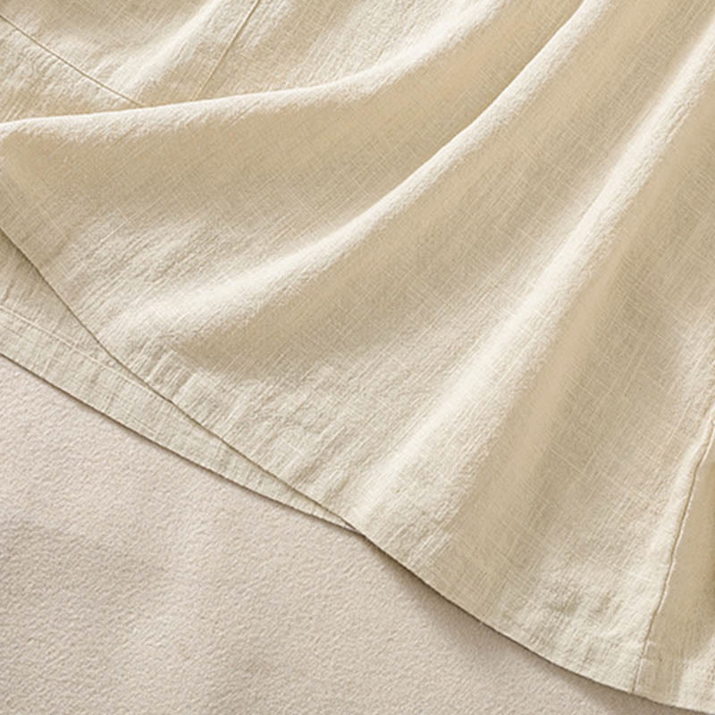 Buddha Stones Casual Buttons Crew Neck Cotton Women's Long Sleeve Shirt With Pockets - image 21