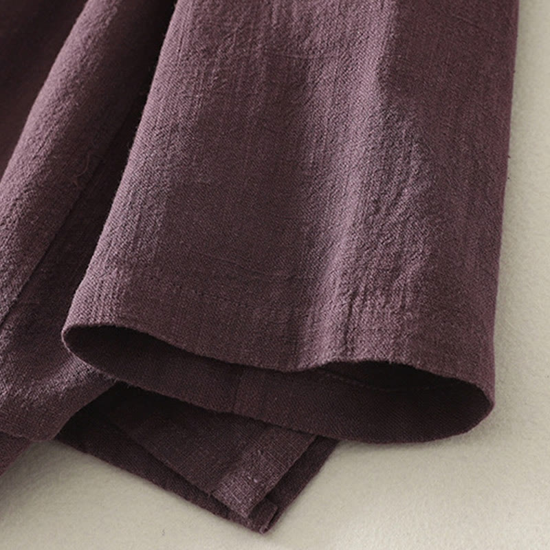 Buddha Stones Casual Plain Frog-buttons Cotton Women's Long Sleeve Shirt - image 3