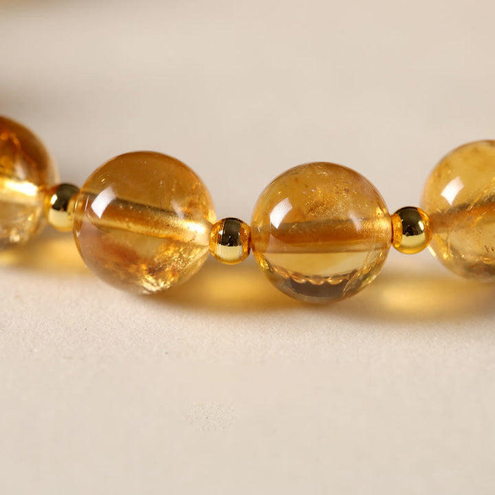 Buddha Stones Natural Citrine Fu Character Lucky Beast Prosperity Bracelet - image 10