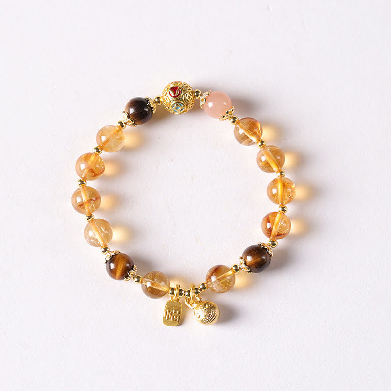 Buddha Stones Natural Citrine Fu Character Lucky Beast Prosperity Bracelet - image 7