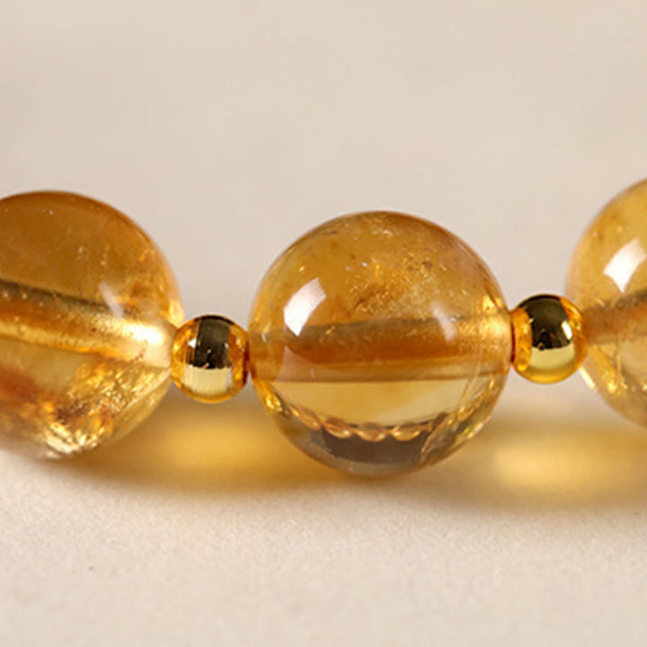 Buddha Stones Natural Citrine Fu Character Lucky Beast Prosperity Bracelet - image 9