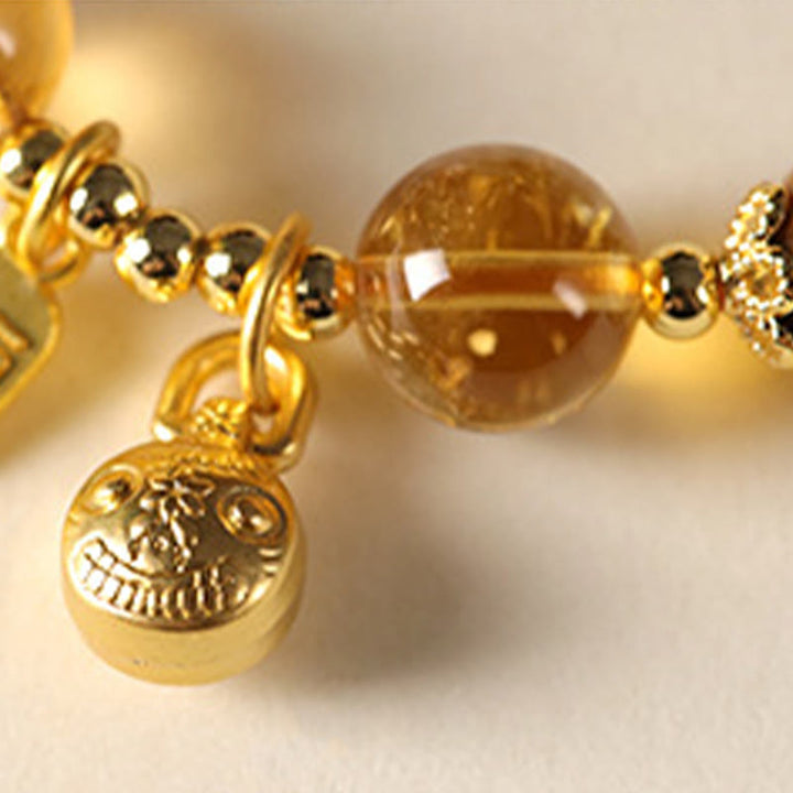 Buddha Stones Natural Citrine Fu Character Lucky Beast Prosperity Bracelet - image 12