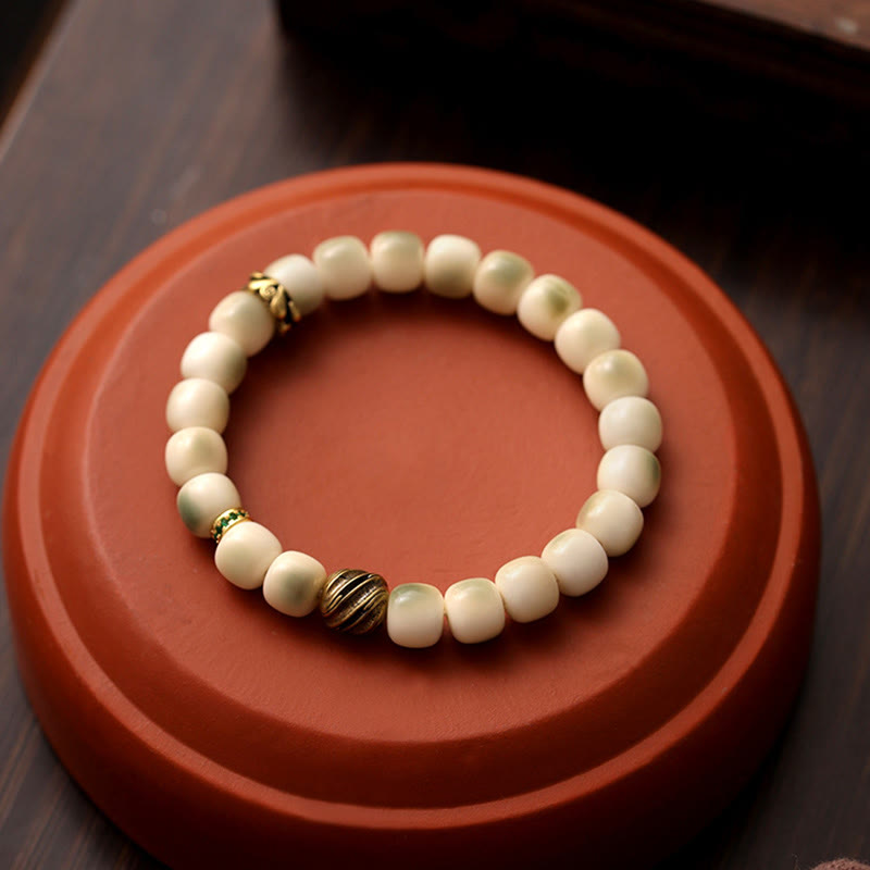 Buddha Stones Bodhi Seed Hammered Copper Brass Garuda Wisdom Bracelet - image 8