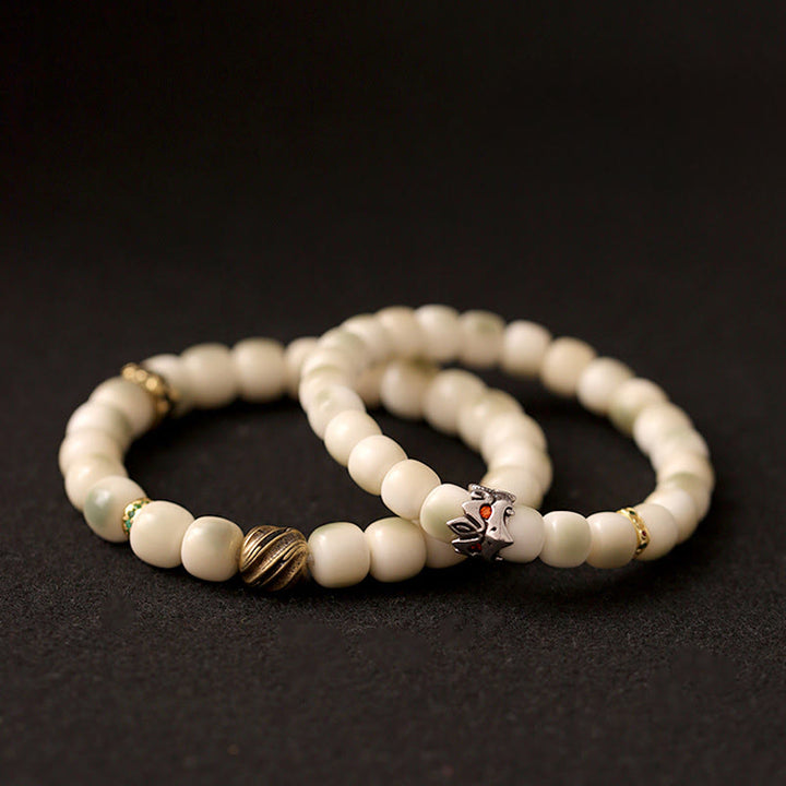 Buddha Stones Bodhi Seed Hammered Copper Brass Garuda Wisdom Bracelet - image 12