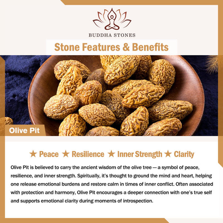 Buddha Stones Olive Pit Bead Copper Coin Inner Strength Ring - image 6