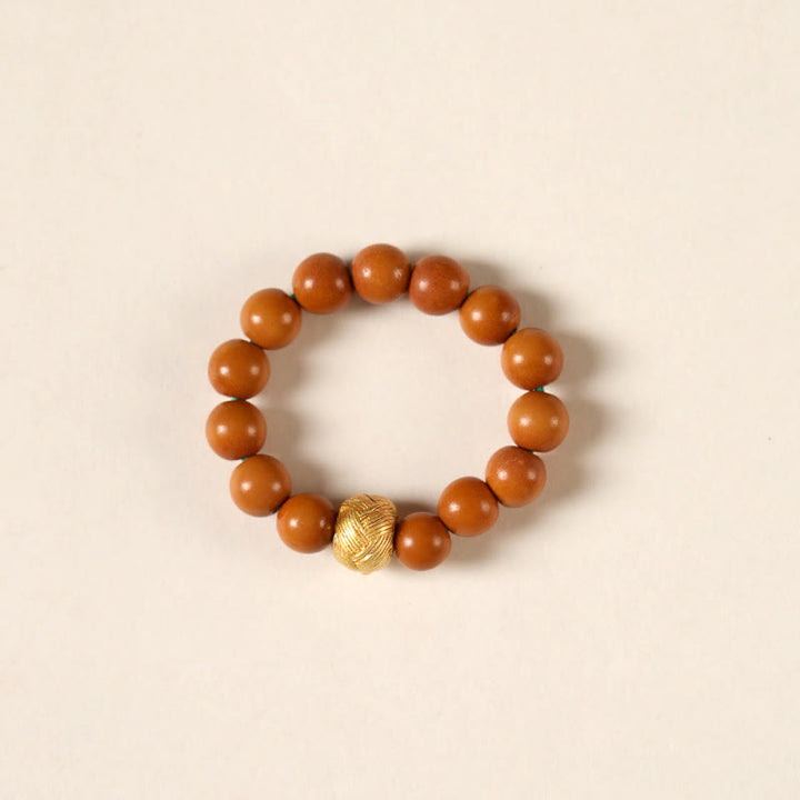 Buddha Stones Olive Pit Bead Copper Coin Inner Strength Ring - Copper Bead - 4mm - image 7