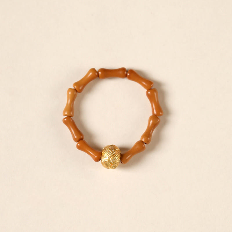 Buddha Stones Olive Pit Bead Copper Coin Inner Strength Ring - Copper Bead - 6mm - image 9