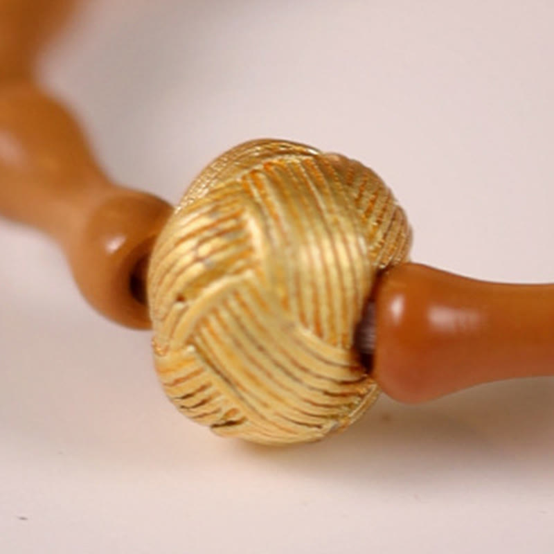 Buddha Stones Olive Pit Bead Copper Coin Inner Strength Ring - image 11