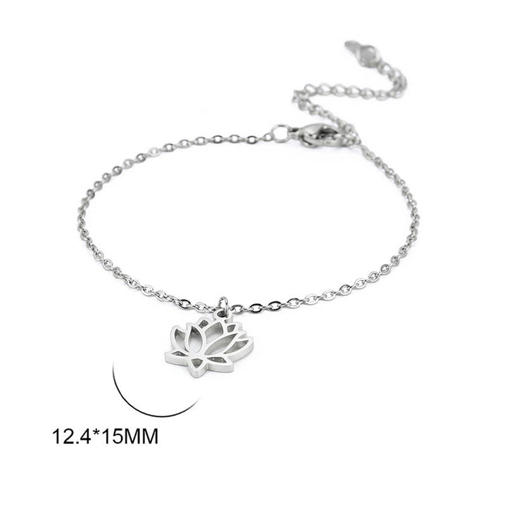 Buddha Stones Lotus Pattern Titanium Steel Enlightenment Bracelet - image 5