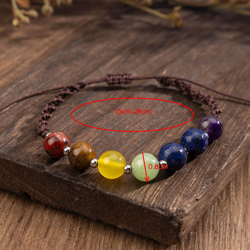 Buddha Stones Natural Various Crystals Tiger Eye Amethyst Courage Rope Bracelet - image 8