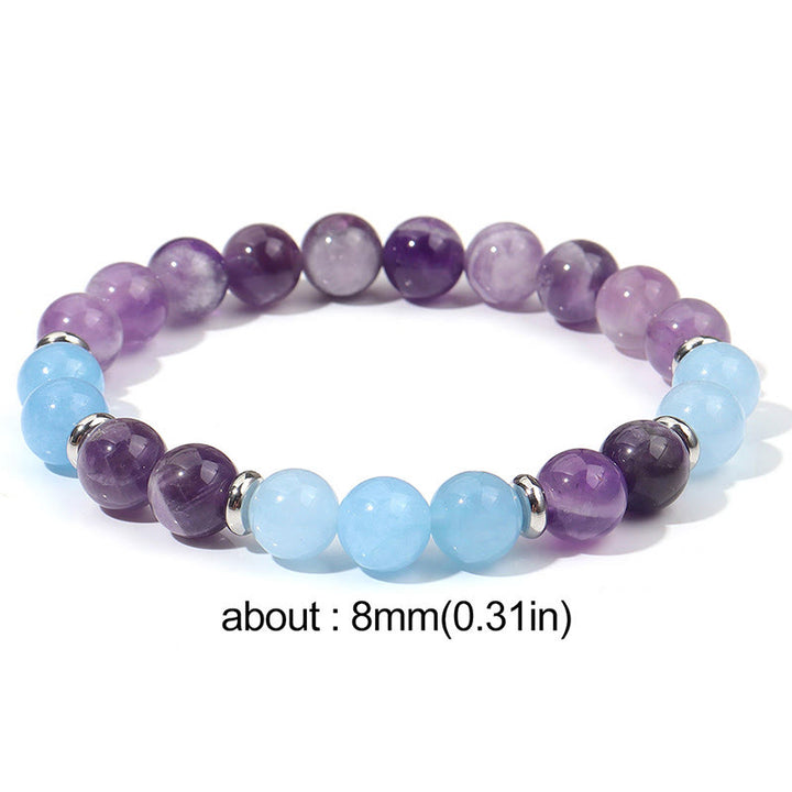 Buddha Stones Amethyst Aquamarine Spacer Beads Peace Bracelet - image 7
