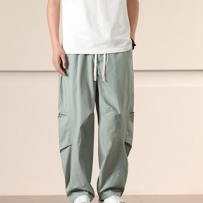 Buddha Stones Commute Spring Solid Color Drawstring Men's Harem Pants With Pockets - MediumAquamarine - US/UK/AU46,EU56 (5XL) - image 17