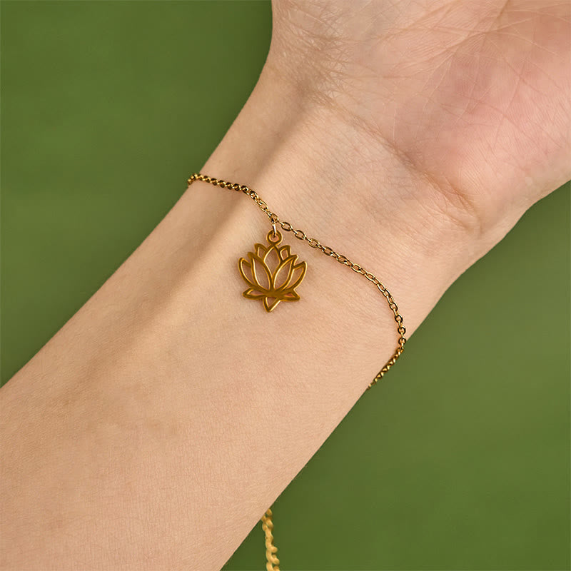 Buddha Stones Lotus Pattern Titanium Steel Enlightenment Bracelet - image 12