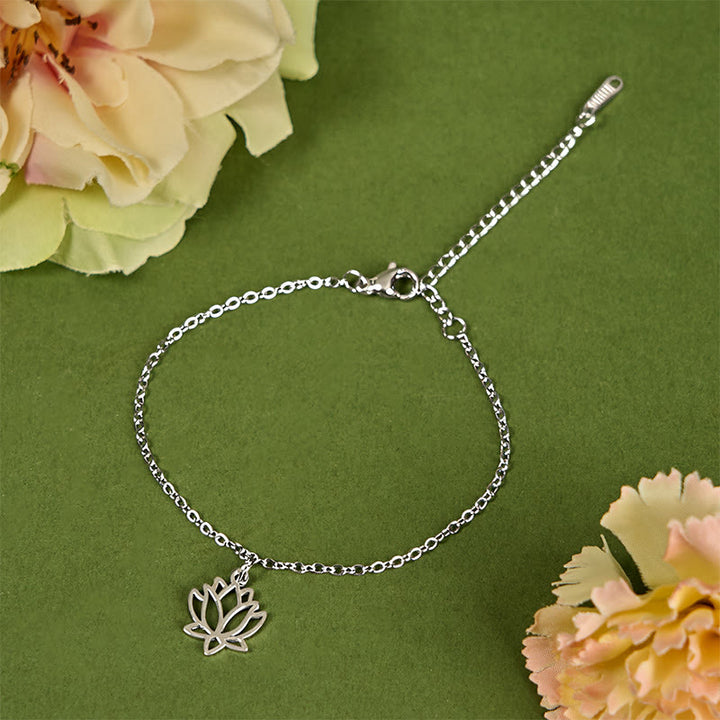 Buddha Stones Lotus Pattern Titanium Steel Enlightenment Bracelet - image 1