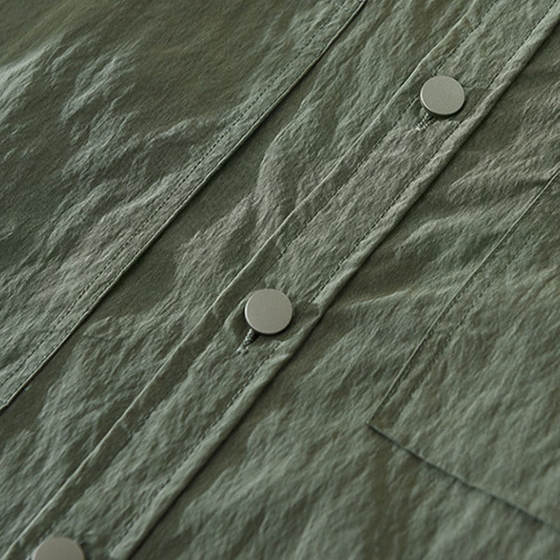 Buddha Stones Daily Long Sleeve Buttons Simple Design Men's Shirt With Pockets - image 5