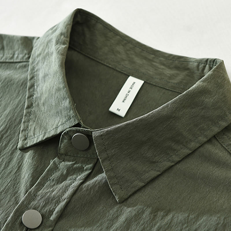 Buddha Stones Daily Long Sleeve Buttons Simple Design Men's Shirt With Pockets - image 2