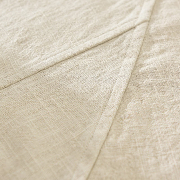 Buddha Stones Men's Fall Plain Ramie Cotton Long Sleeve Lapel Shirt With Pockets - image 3