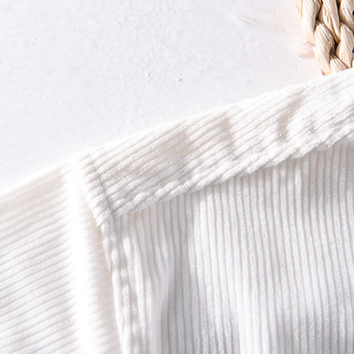 Buddha Stones Spring Plain Simple Buttons Design Corduroy Men's Long Sleeve Jacket With Pockets - image 8