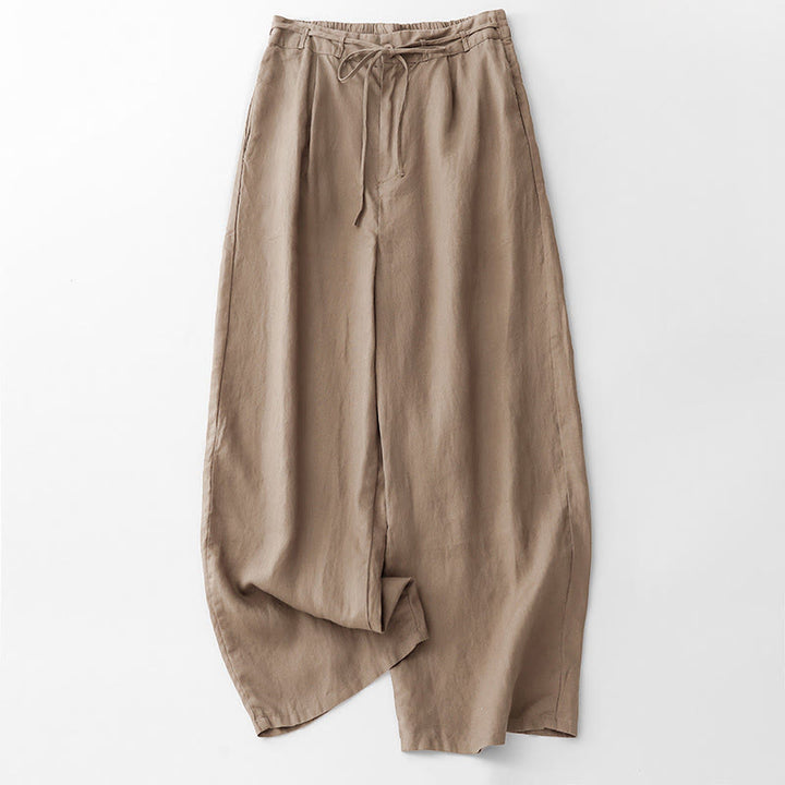Buddha Stones Casual Solid Color Rope Women's Cotton Pants With Pockets - BurlyWood - US8-10,UK/AU12-14,EU40-42 (2XL) - image 0