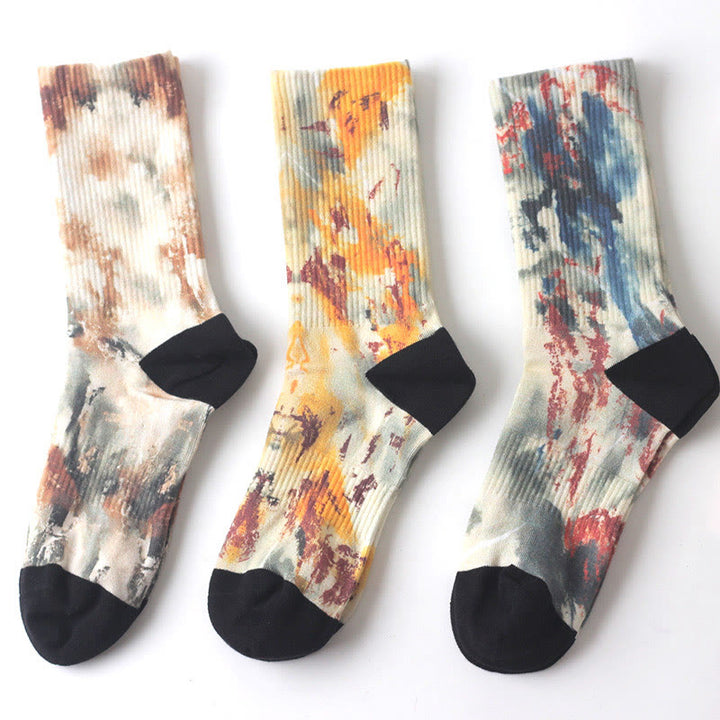 Buddha Stones Chinese Ink Painting Landscape Pattern Micro Crew Three Pairs Men Women Unisex Socks - Nature Landscape Three Pairs Socks - One Size Fits Most (US5.5–10,EU37–42,UK/AU4-9,Asia23.5-26.5cm) - image 6