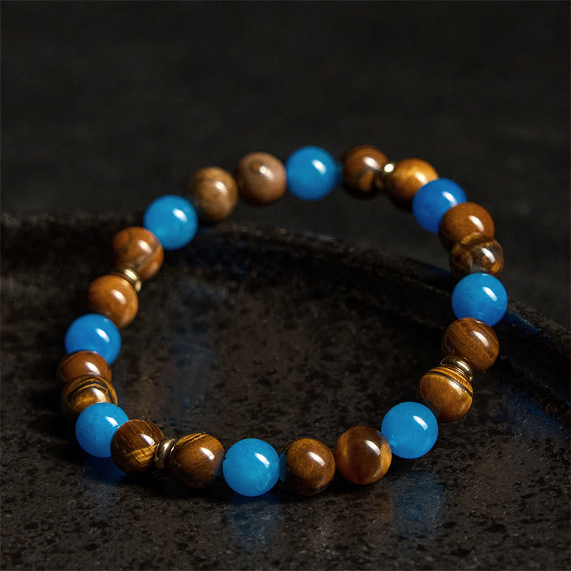 Buddha Stones Apatite Tiger Eye Spacer Beads Motivation Bracelet - image 2