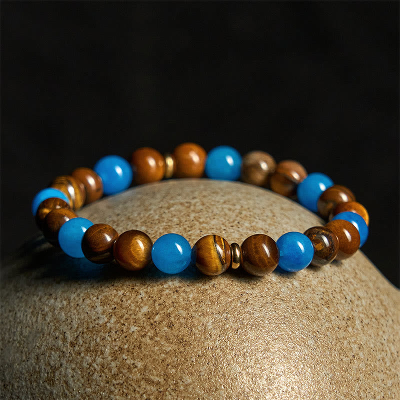 Buddha Stones Apatite Tiger Eye Spacer Beads Motivation Bracelet - image 3