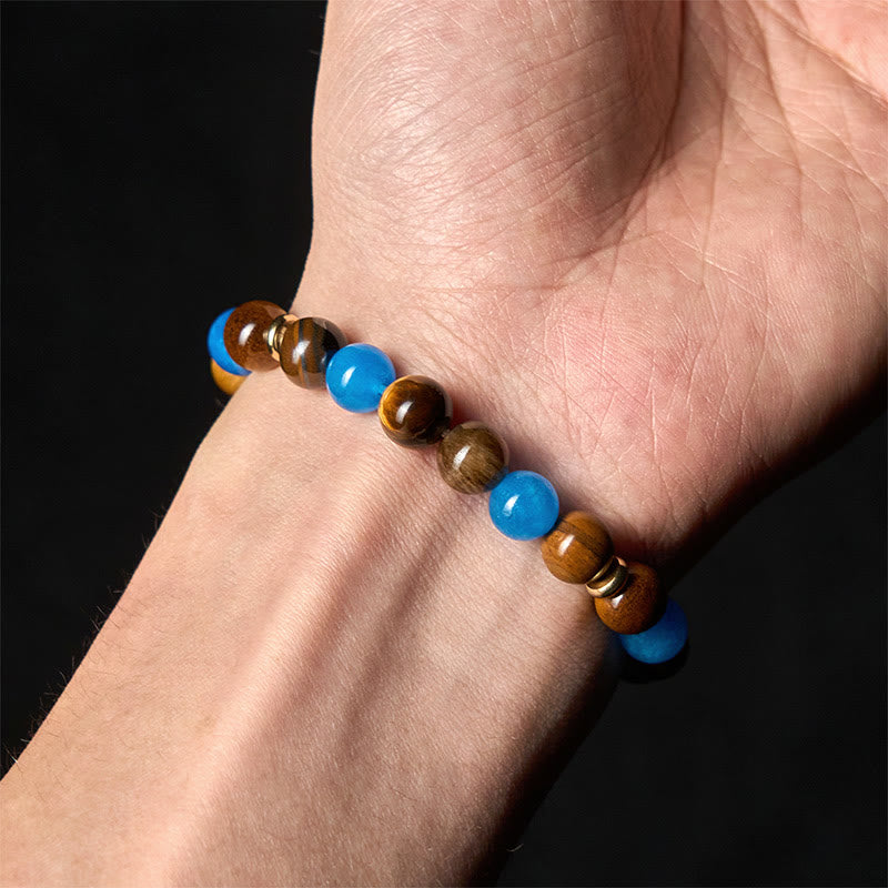 Buddha Stones Apatite Tiger Eye Spacer Beads Motivation Bracelet - image 4