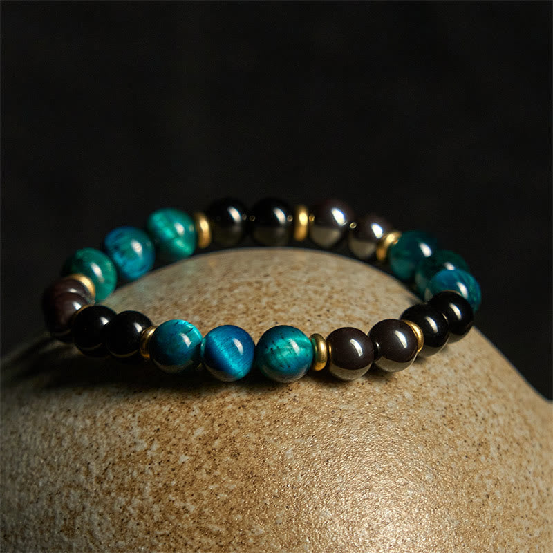 Buddha Stones Natural Blue Tiger Eye Beads Balance Bracelet - image 2